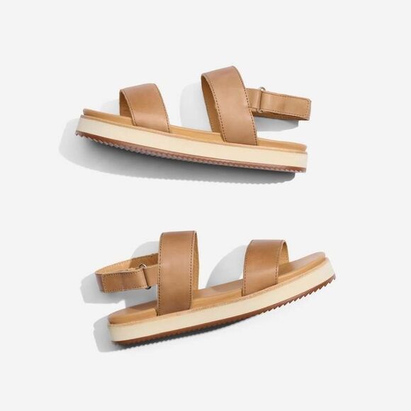ANTHROPOLOGIE NISOLO GO-TO FLATFORM PLATFORM LEATHER SANDALS SHOES ALMOND